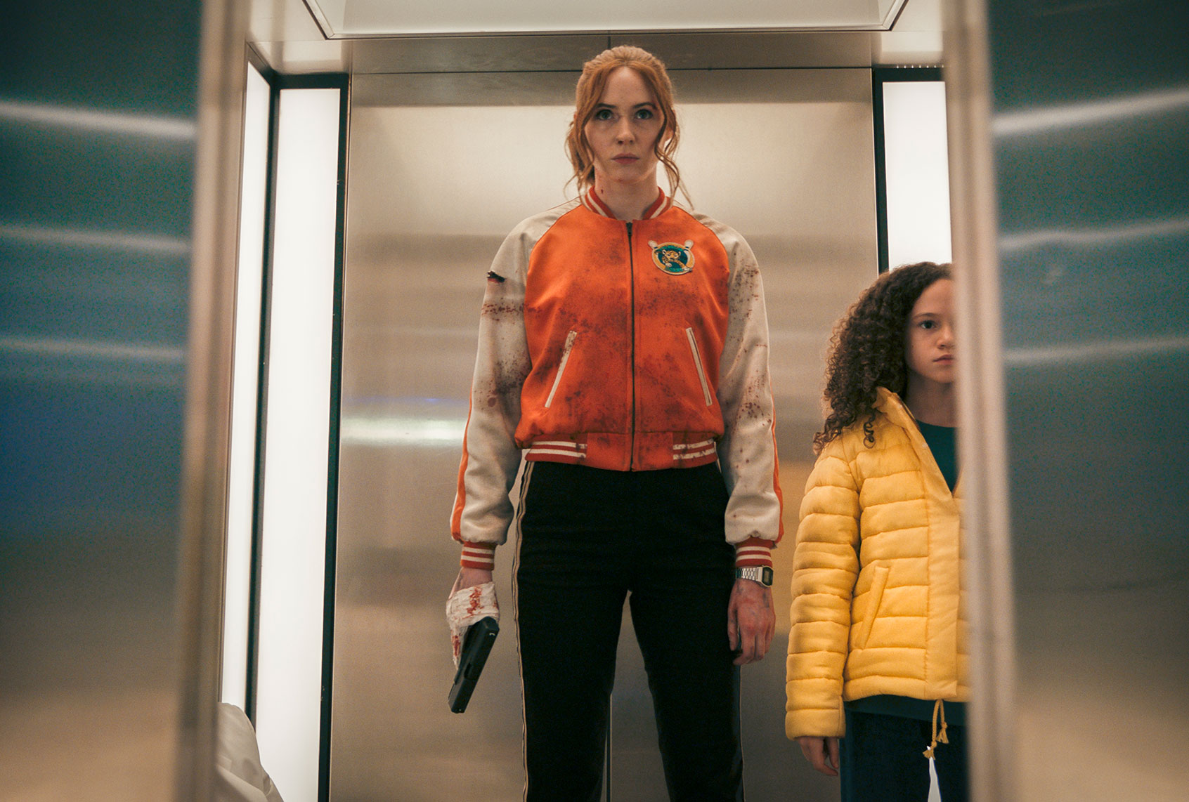 Karen Gillan and Chloe Coleman in "Gunpowder Milkshake" (Reiner Bajo/Netflix)