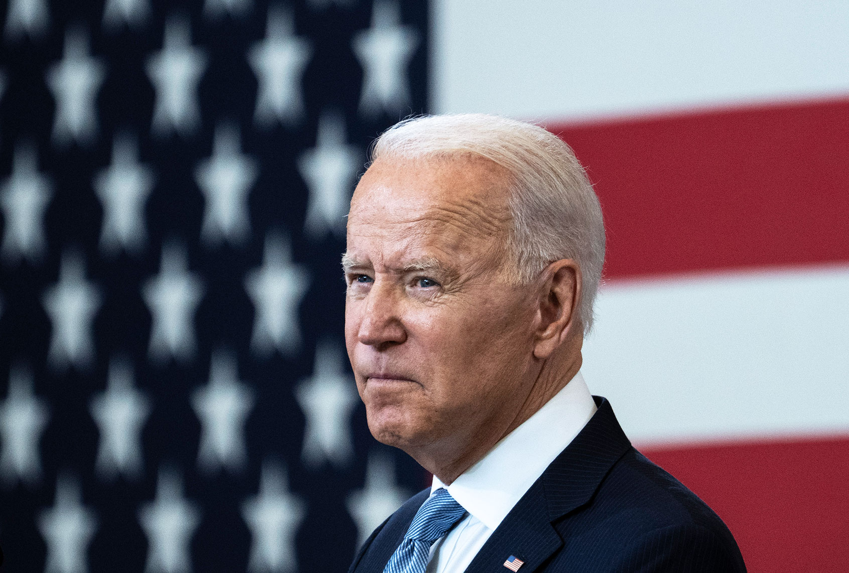 U.S. President Joe Biden speaks about voting rights at the National Constitution Center on July 13, 2021 in Philadelphia, Pennsylvania. Biden and Congressional Democrats are set to make another push for sweeping voting rights legislation as Republican state legislatures across the country continue to pass controversial voting access laws. (Drew Angerer/Getty Images)
