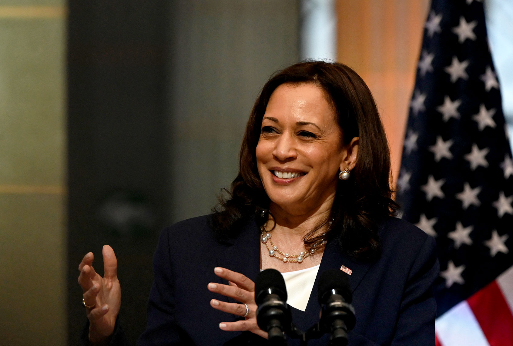 US Vice-President Kamala Harris (JOHAN ORDONEZ/AFP via Getty Images)