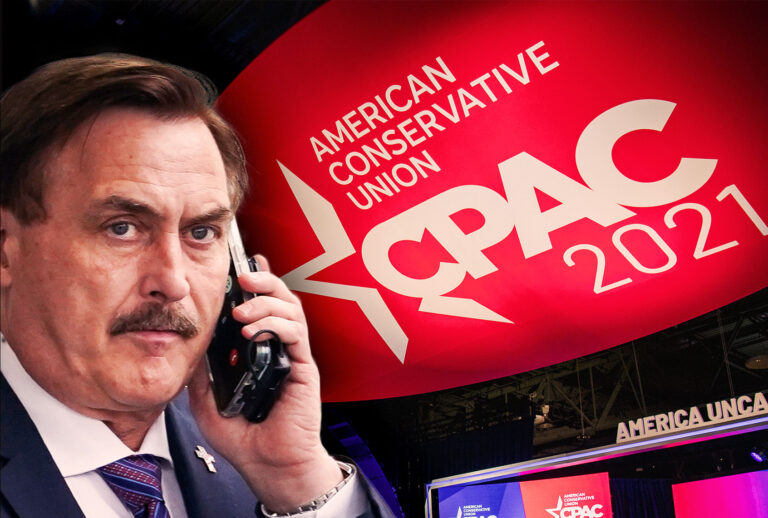 Mike Lindell and CPAC (Photo illustration by Salon/Getty Images)