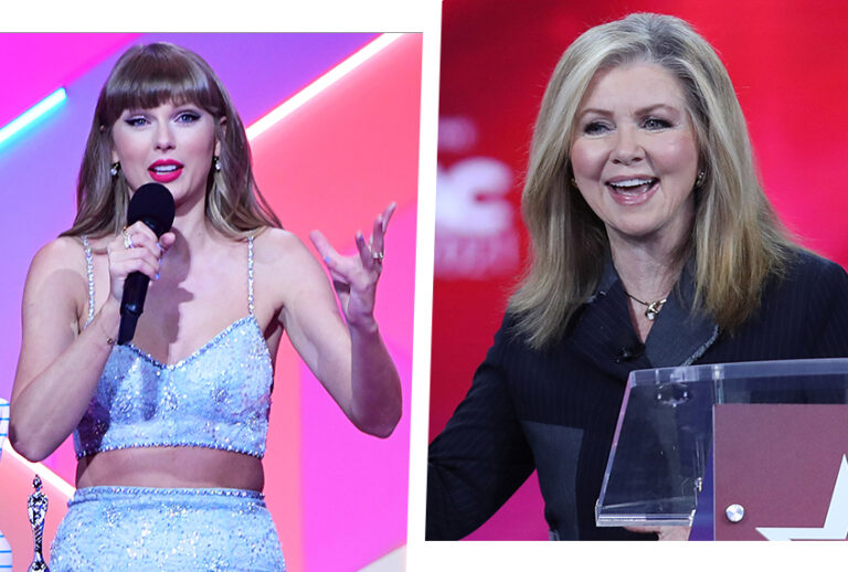 Taylor Swift, left, and Sen. Marsha Blackburn, R-Tenn. (Getty Images)