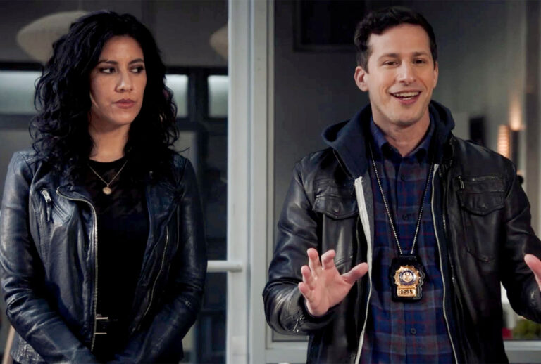 Stephanie Beatriz and Andy Samberg in "Brooklyn Nine-Nine" (NBC)