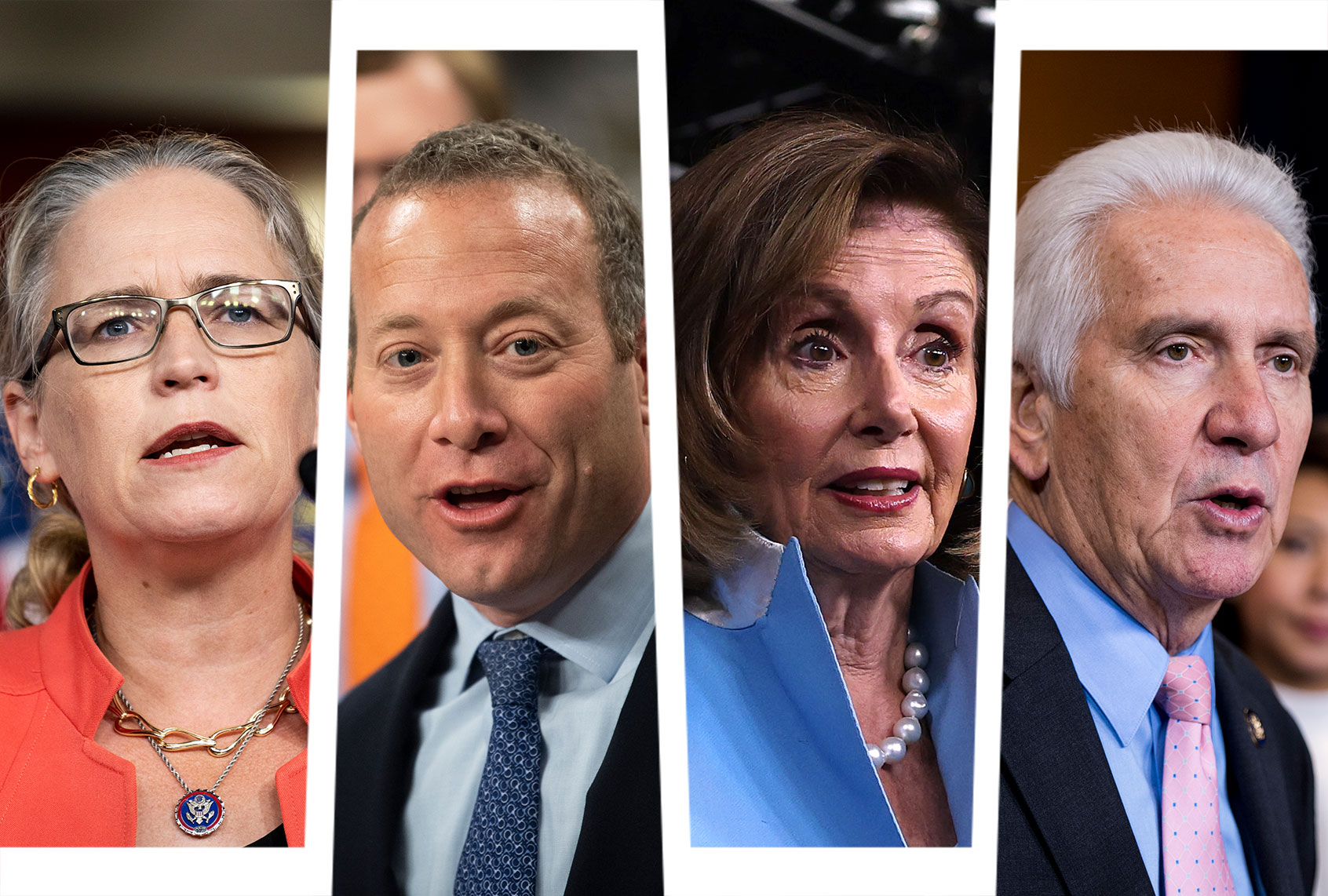 Carolyn Bourdeaux, Josh Gottheimer, Nancy Pelosi and Jim Costa (Photo illustration by Salon/Getty Images)