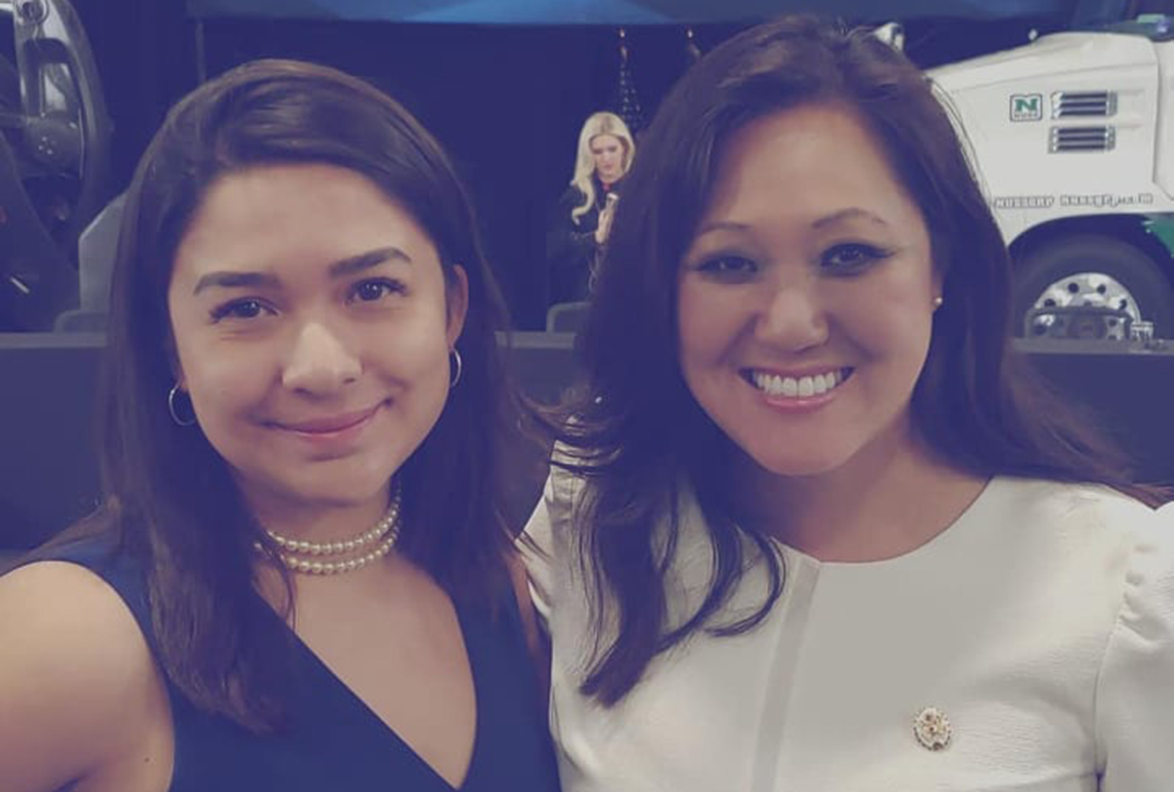 Former Minnesota GOP staff member Kayla Khang, left, with former Chairwoman Jennifer Carnahan. 