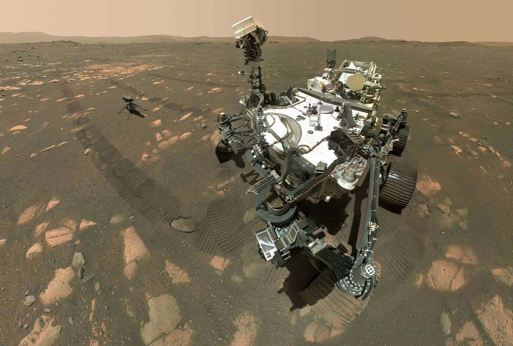 Perseverance's Selfie with Ingenuity (NASA/JPL-Caltech/MSSS)