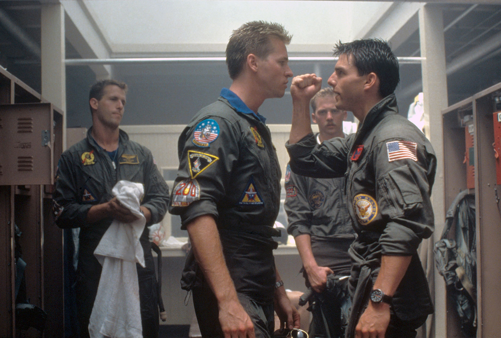 Val Kilmer and Tom Cruise on the set of "Top Gun," directed by Tony Scott (Paramount Pictures/Sunset Boulevard/Corbis via Getty Images)