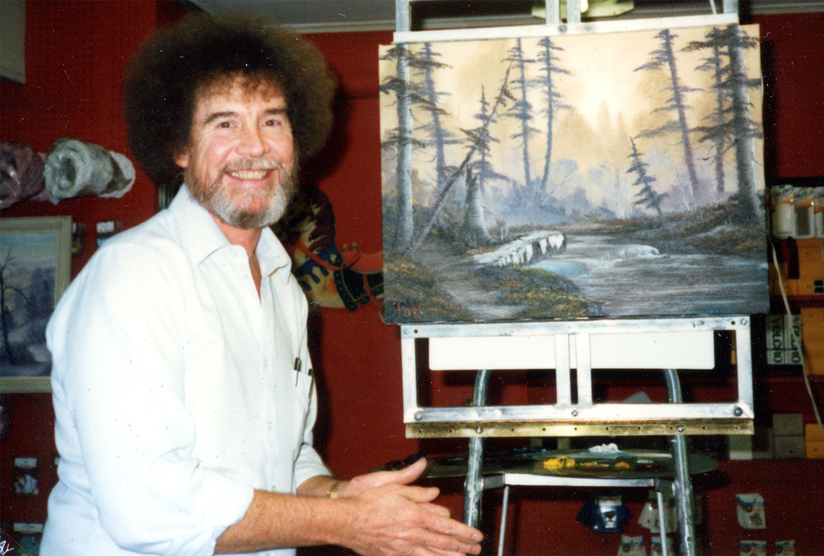 Painter Bob Ross in "Bob Ross: Happy Accidents, Betrayal & Greed" (Netflix)