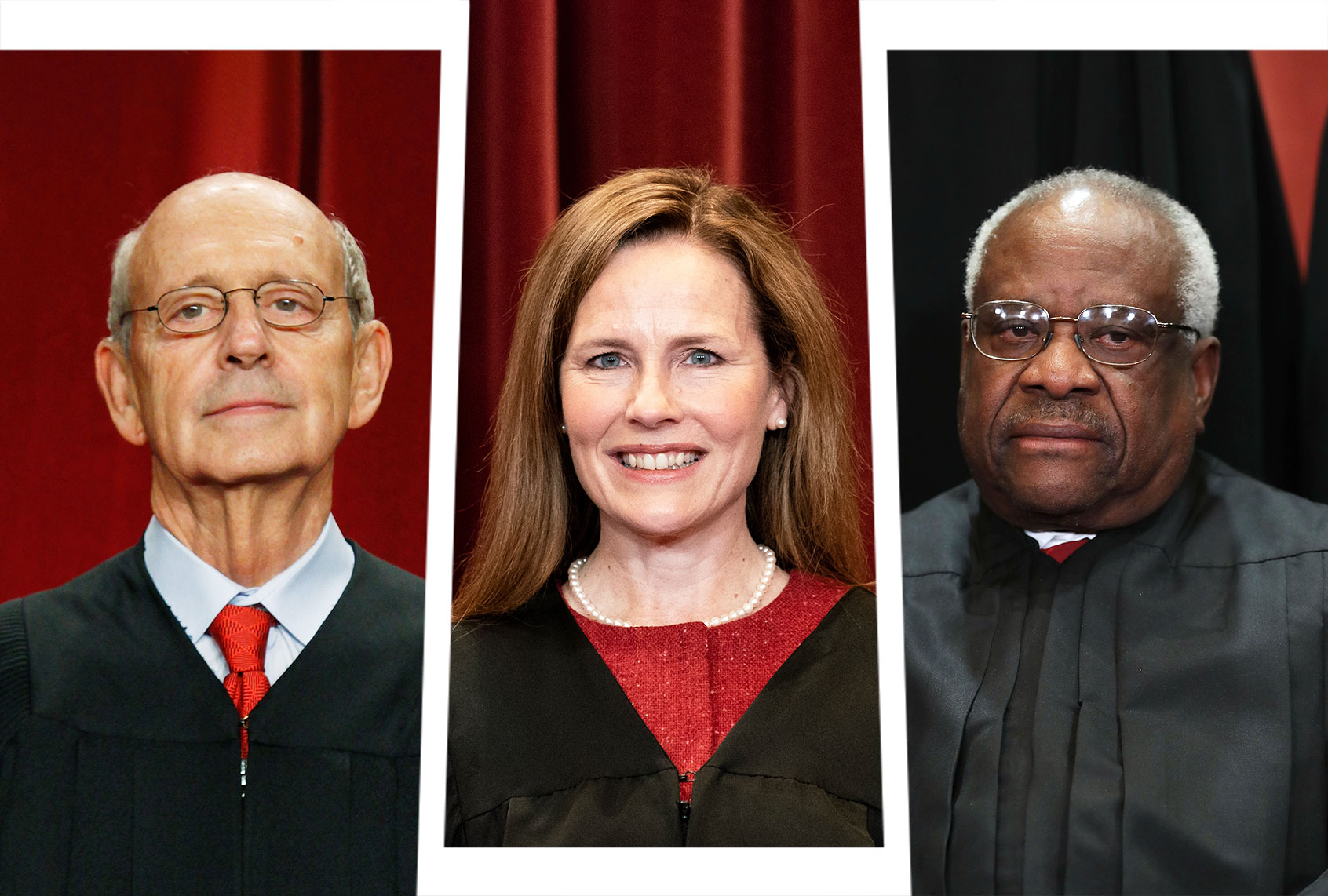 U.S. Supreme Court Justices Stephen Breyer, Amy Coney-Barrett and Clarence Thomas (Photo illustration by Salon/Getty Images/Chip Somodevilla/Mark Wilson/Erin Schaff)