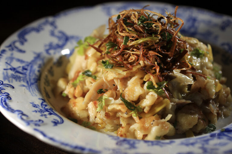 A bowl of spaetzle from the Fairsted Kitchen in Brookline, Massachusetts. (Essdras M Suarez/The Boston Globe via Getty Images)