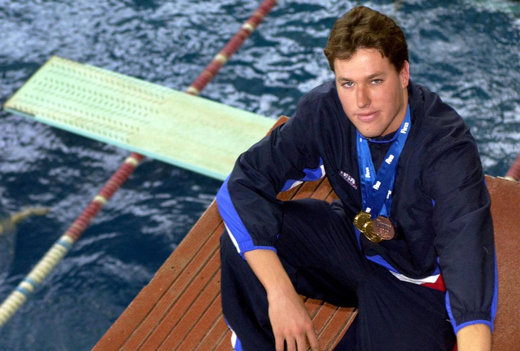 Klete Keller of the USA during the FINA World Swimming Championships at the Olympiisky Swimming Pool, Moscow, Russia. (Jamie McDonald/Getty Images)