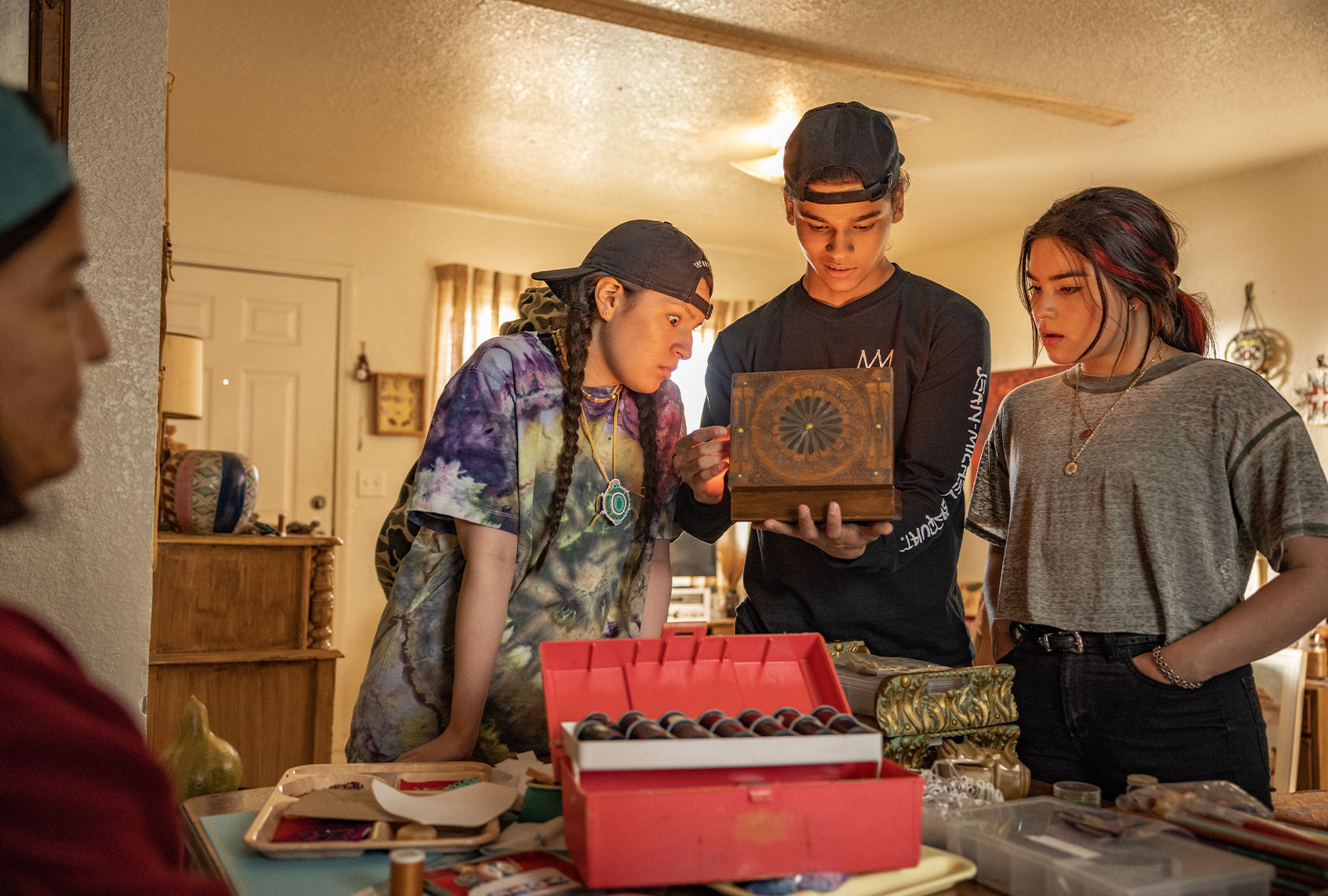 Kimberly Guerrero, Paulina Alexis, D'Pharoah Woon-A-Tai and Devery Jacobs on "Reservation Dogs" (Shane Brown/FX)