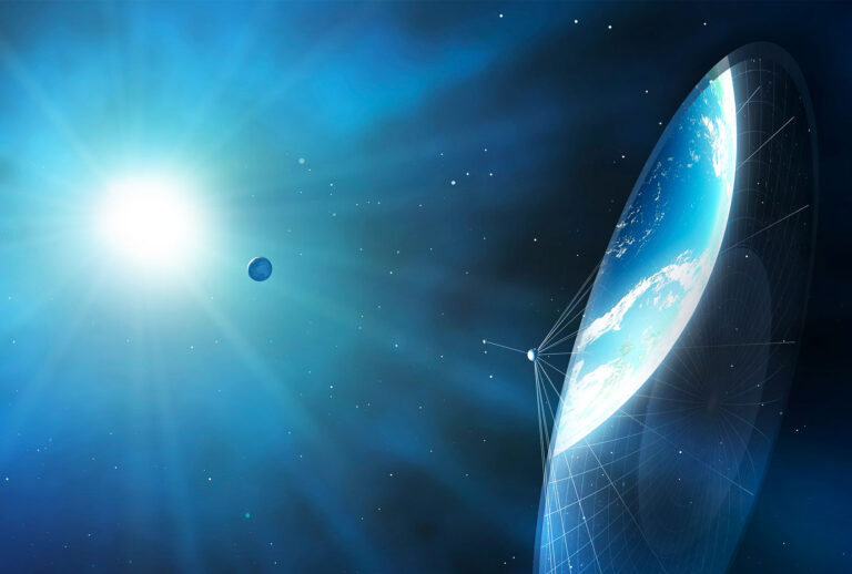 Illustration of a solar sail above the Earth (MARK GARLICK/SCIENCE PHOTO LIBRARY)