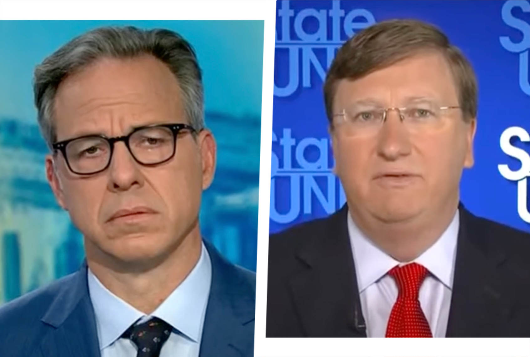 CNN's Jake Tapper during an interview with Mississippi Gov. Tate Reeves on Sept. 19, 2021. (CNN)