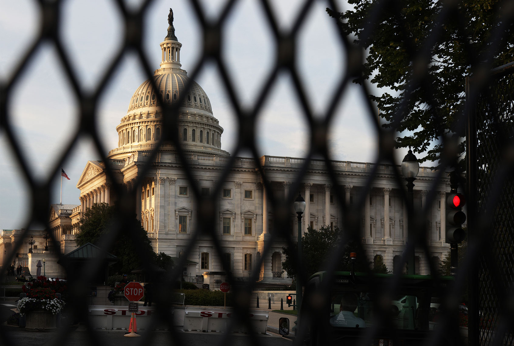 A fence surrounding the U.S. Capitol has been built overnight for tightening security on September 16, 2021 in Washington, DC. Security in the nation's Capital has been increased in preparation for the Justice for J6 Rally, a rally happening this weekend in Washington for support for those who rioted at the U.S. Capitol on January 6 to protest the 2020 presidential election outcome. (Alex Wong/Getty Images)