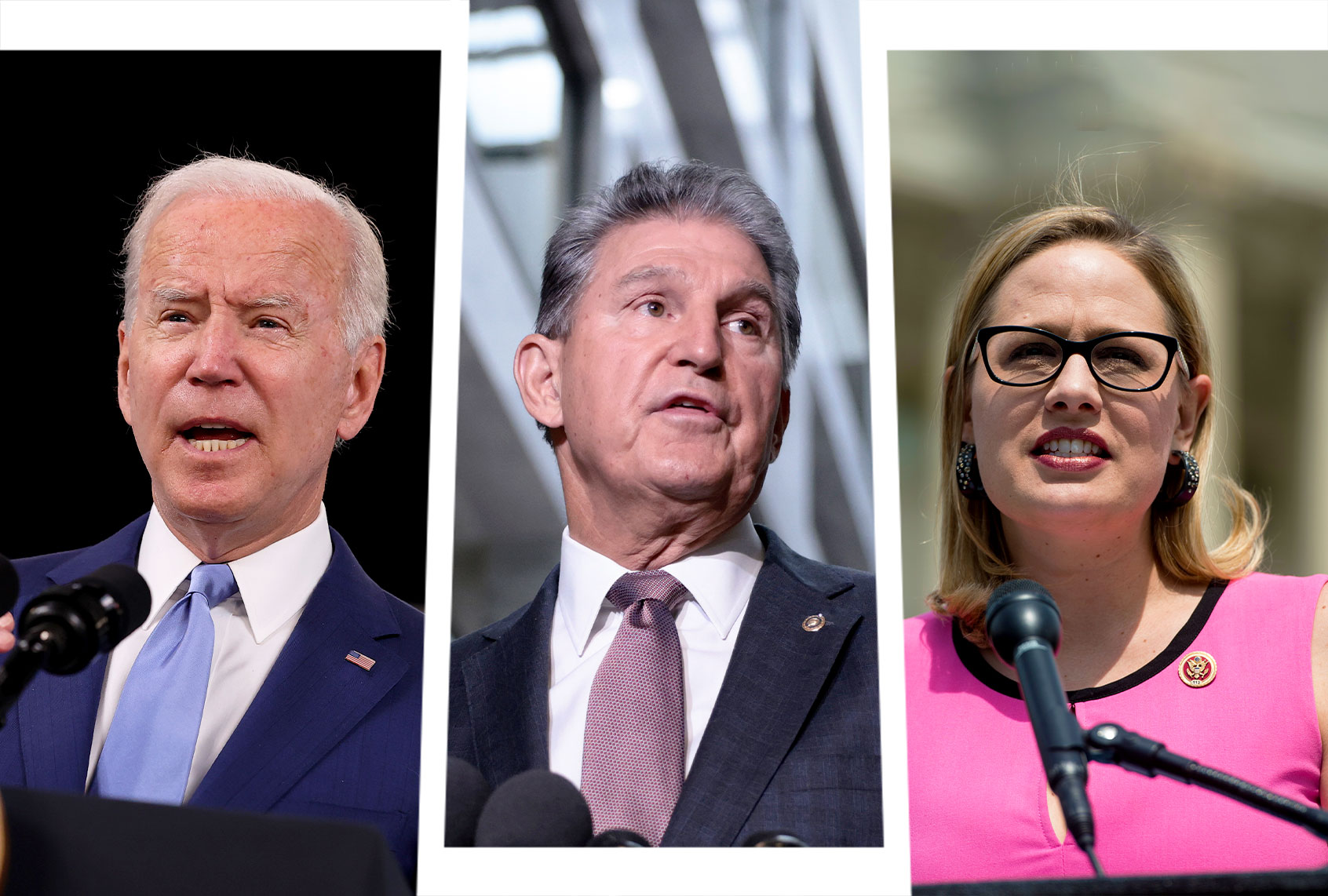 Joe Biden, Joe Manchin and Kyrsten Sinema (Photo illustration by Salon/Getty Images)
