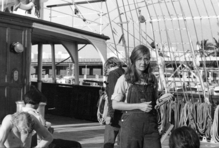 Elizabeth Garber on deck of the Sea Cloud. (Photo provided by Elizabeth Garber)
