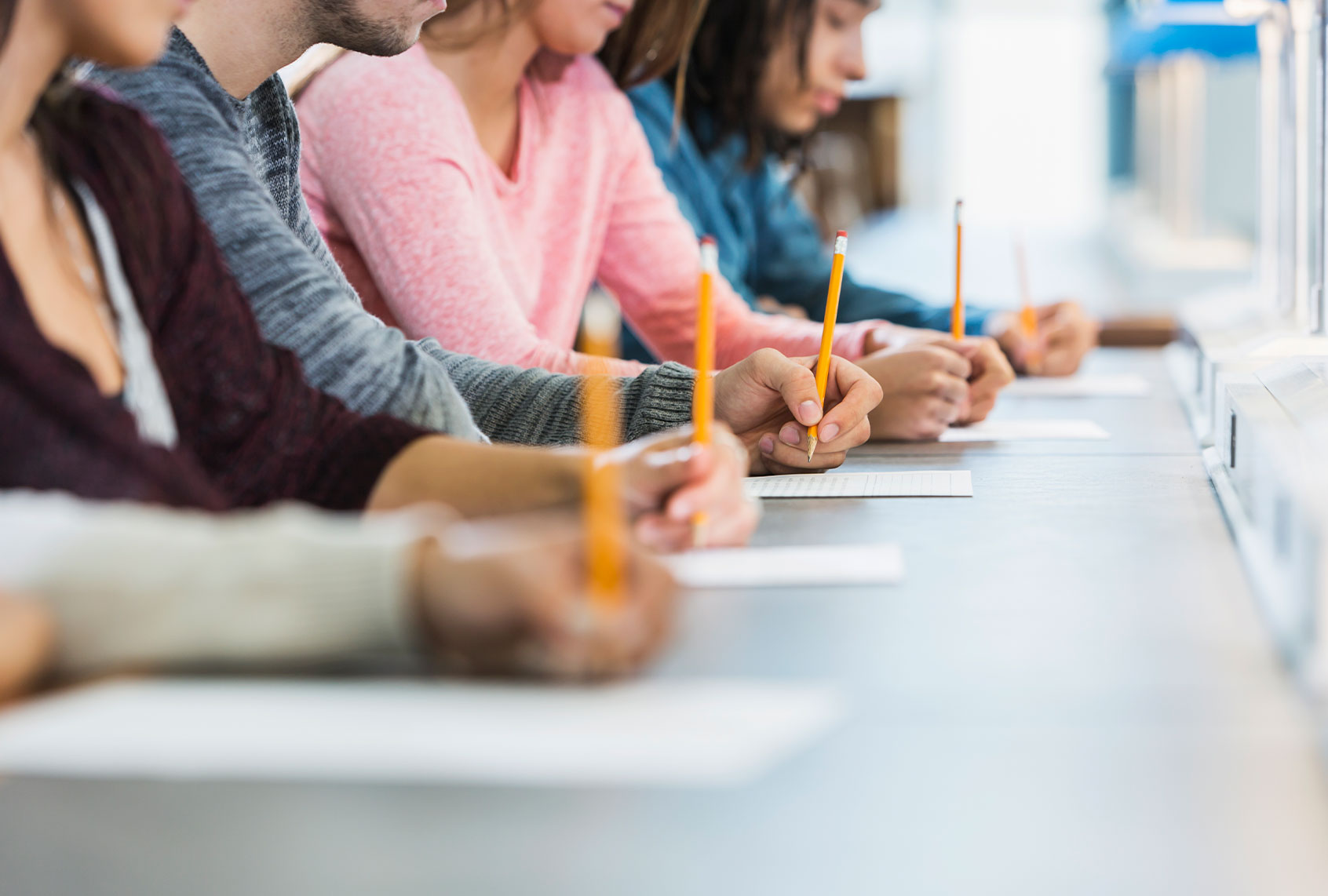 Students taking a test (Getty Images/kali9)