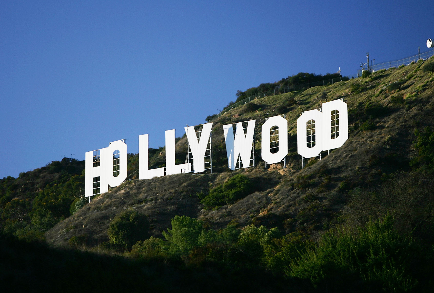 Hollywood sign renovation in 2005 (David McNew/Getty Images)