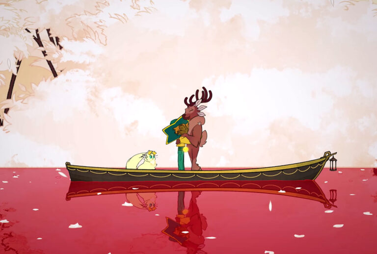 Stella in her boat in "Spiritfarer" (Thunder Lotus Games)