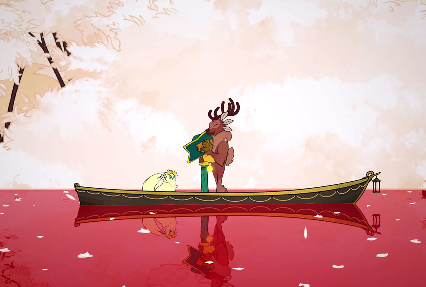 Stella in her boat in "Spiritfarer" (Thunder Lotus Games)