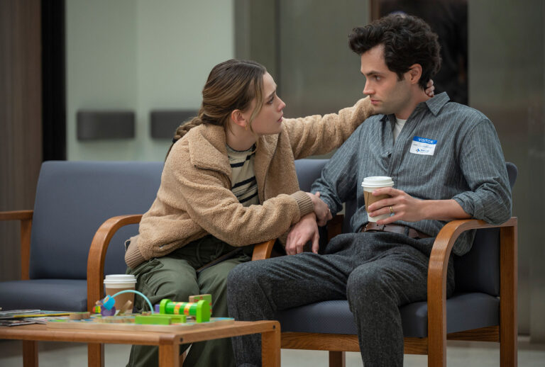 Victoria Pedretti and Penn Badly in "You" (John P. Fleenor/Netflix)