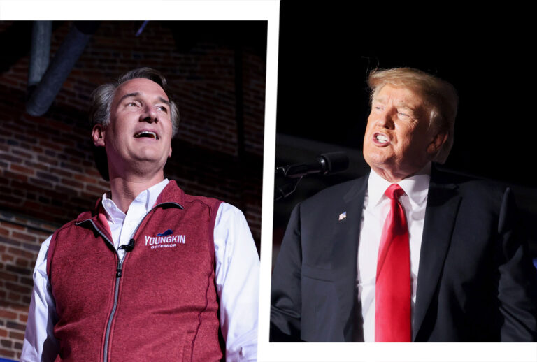 Glenn Youngkin and Donald Trump (Photo illustration by Salon/Getty Images)