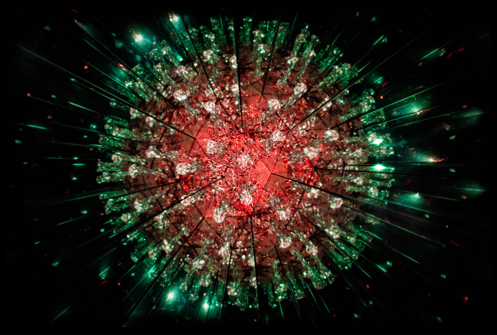 Model of Human Coronavirus, fractured (Getty Images/Alexandr Gnezdilov Light Painting)