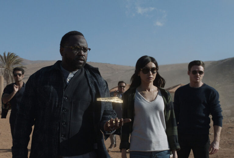 Brian Tyree Henry, Gemma Chan and Richard Madden in "Eternals" (Marvel Studios)