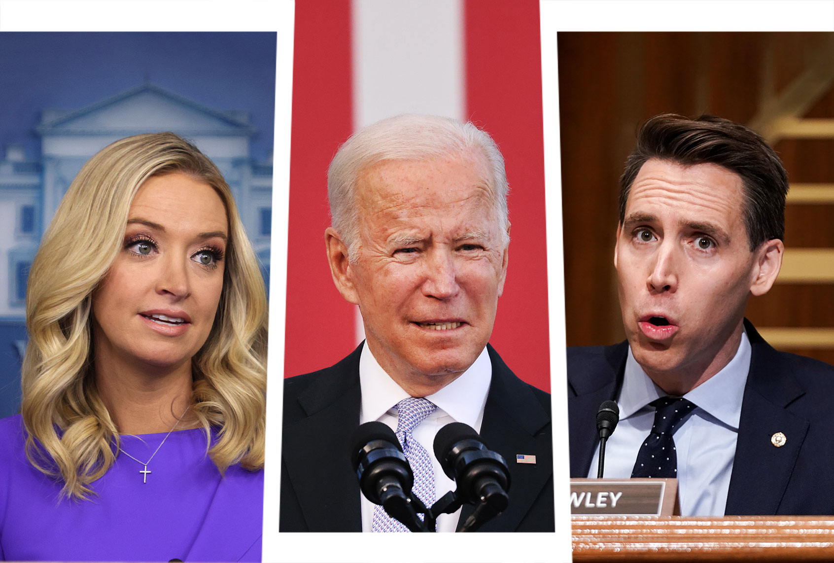 Kayleigh McEnany, Joe Biden and Josh Hawley (Photo illustration by Salon/Getty Images)