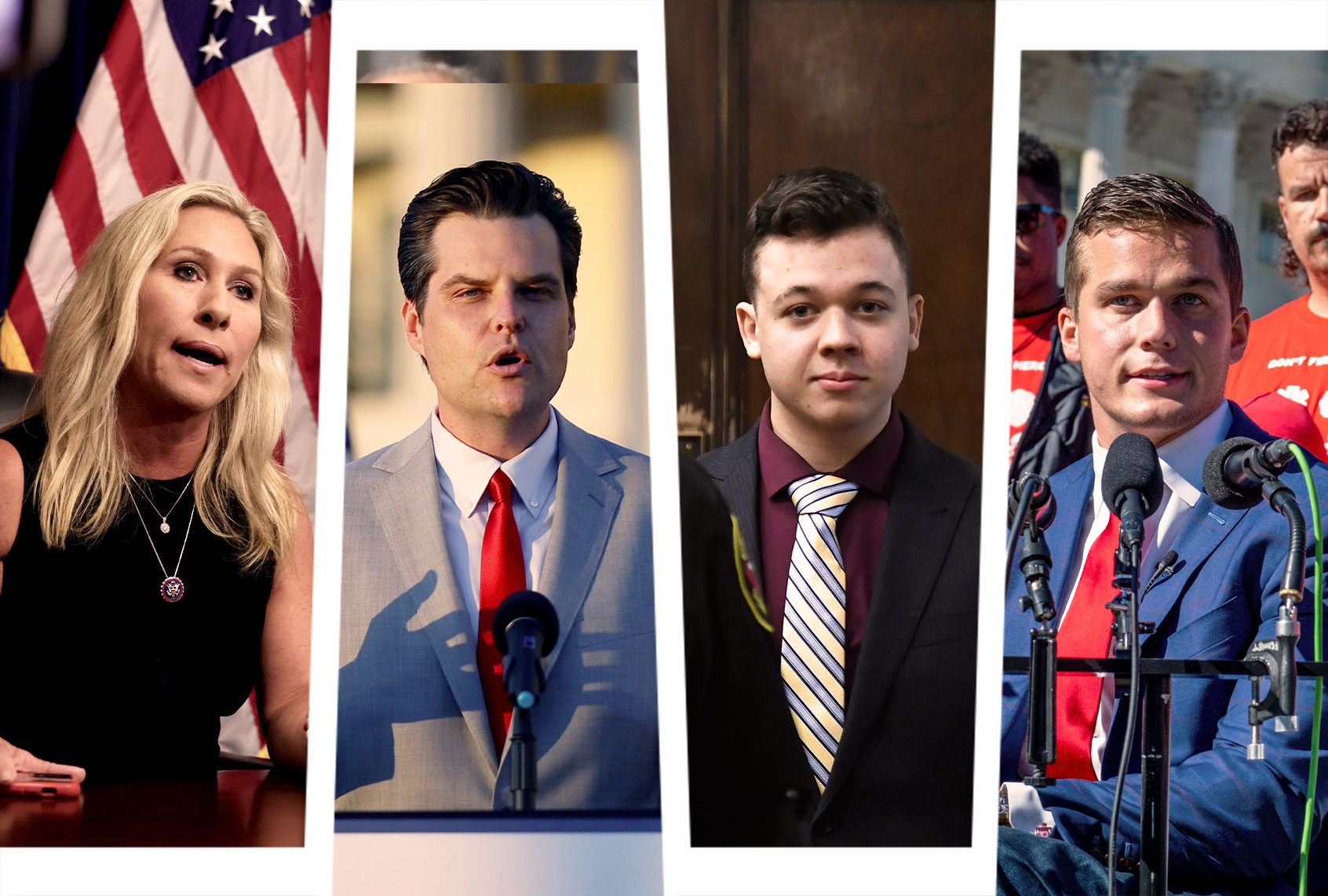 Marjorie Taylor Greene, Matt Gaetz, Kyle Rittenhouse and Madison Cawthorn (Photo illustration by Salon/Getty Images)