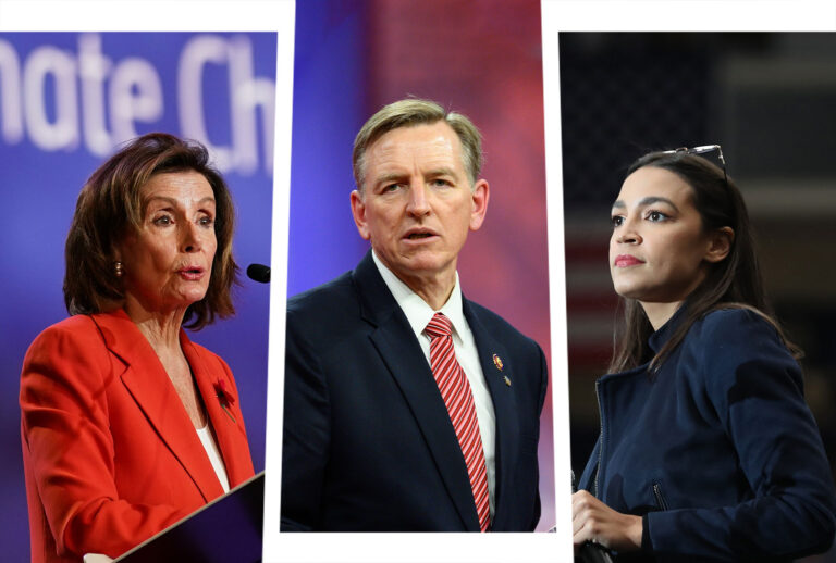 Nancy Pelosi, Paul Gosar and Alexandria Ocasio-Cortez (Photo illustration by Salon/Getty Images)