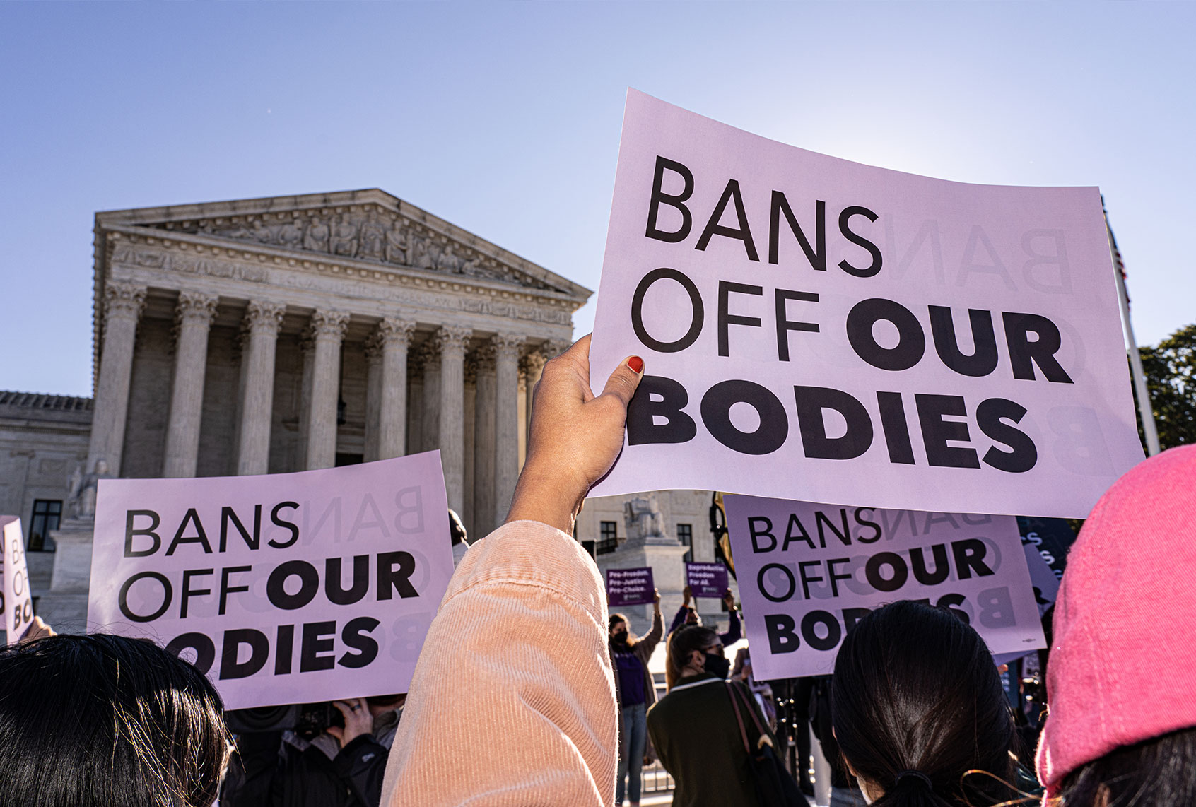 Reproductive Rights Protest Outside The Supreme Court Hearing On Texas Abortion Law Arguments In Washington D.C., Nov. 1, 2021 (Jeff Malet Photography)
