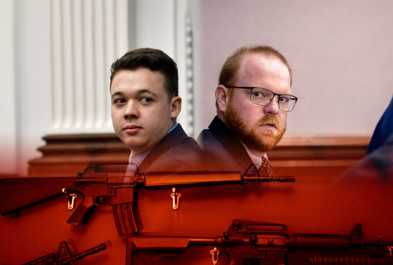 Kyle Rittenhouse and Travis McMichael (Photo illustration by Salon/Getty Images)