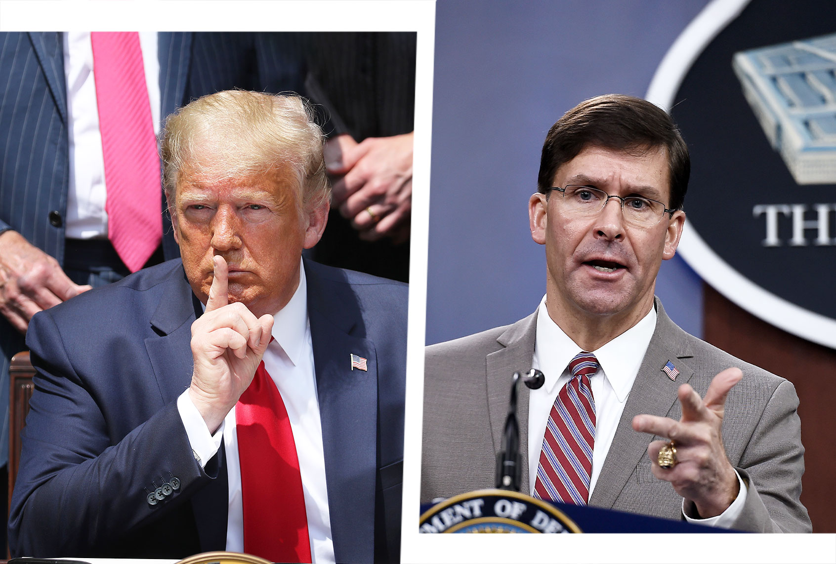 Donald Trump and Mark Esper (Photo illustration by Salon/Getty Image)