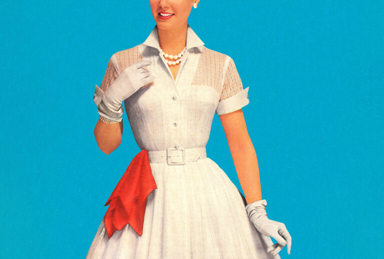 Woman Wearing White Dress With Red Handkerchief (Getty Images/CSA-Printstock)