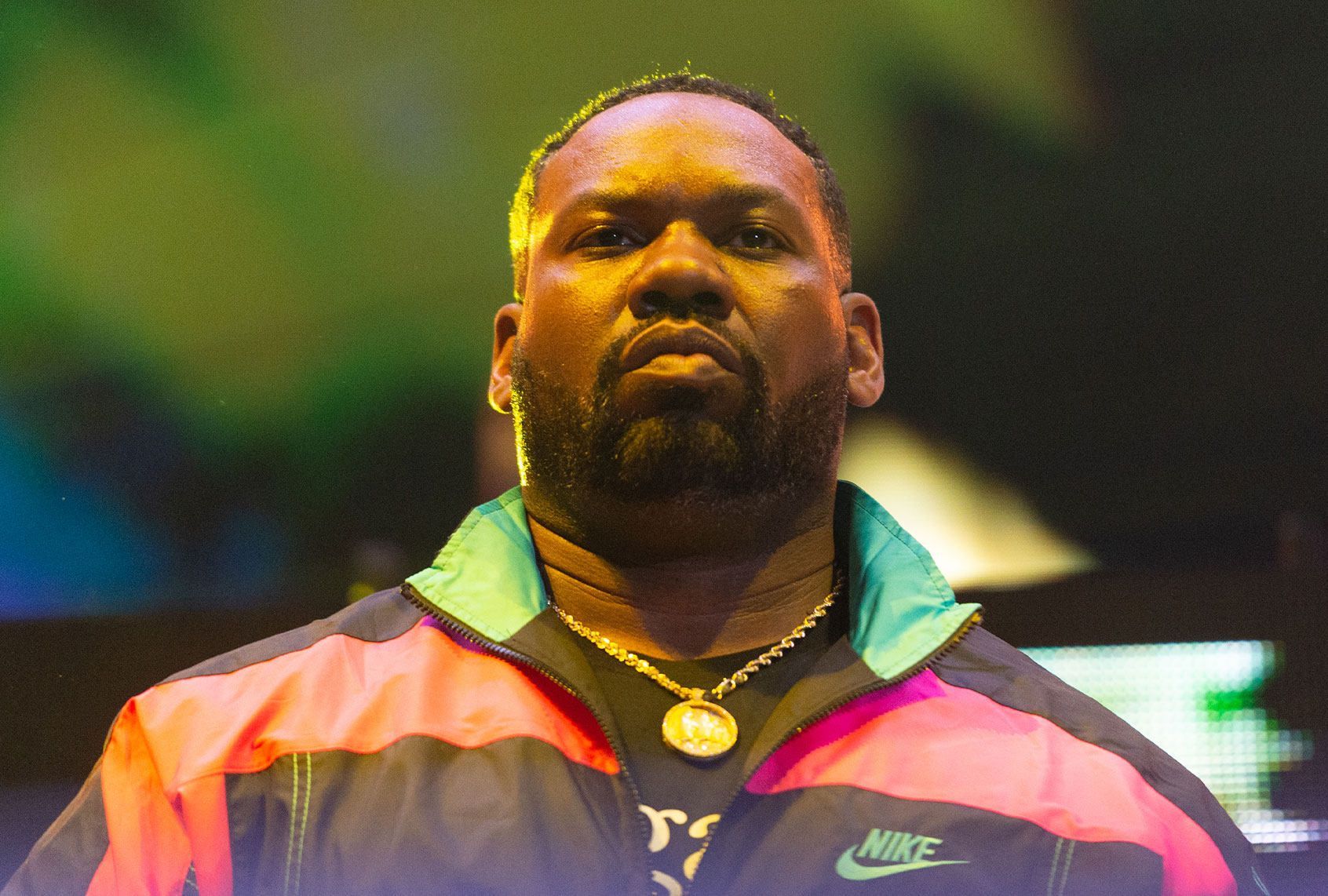 Corey Woods, aka Raekwon, of Wu-Tang Clan performs live on stage during the 'Gods of Rap' Tour at The SSE Hydro on May 11, 2019 in Glasgow, Scotland. (Photo by (Roberto Ricciuti/Redferns/Getty Images)