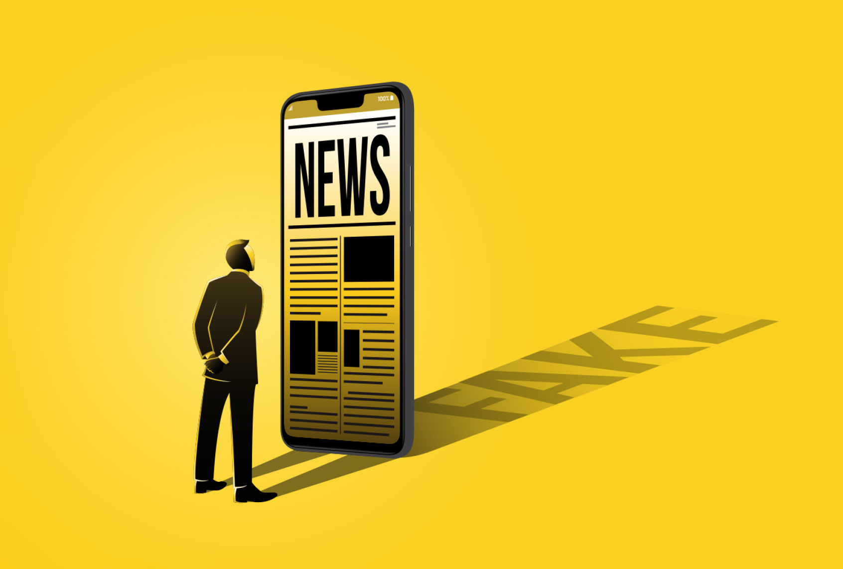 A businessman reading fake news on mobile phone (Getty Images/Andry Djumantara)