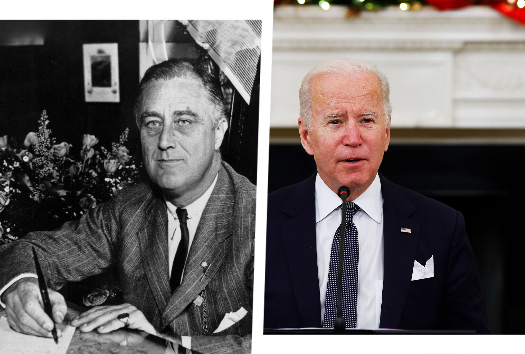Franklin Delano Roosevelt and Joe Biden (Photo illustration by Salon/Getty Images)