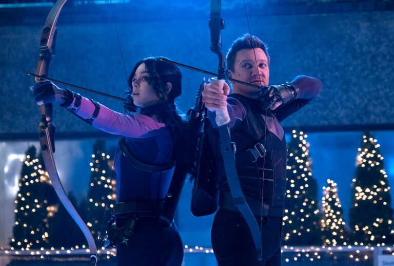Hailee Steinfeld and Jeremy Renner in "Hawkeye" (Marvel Studios/Disney+)