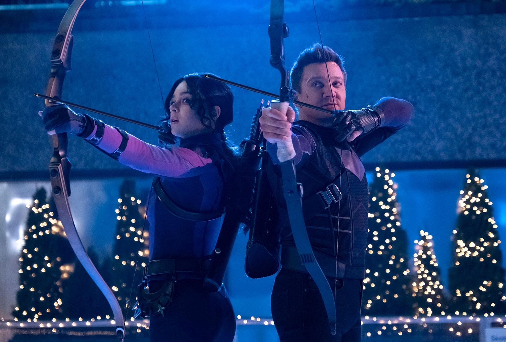Hailee Steinfeld and Jeremy Renner in "Hawkeye" (Marvel Studios/Disney+)