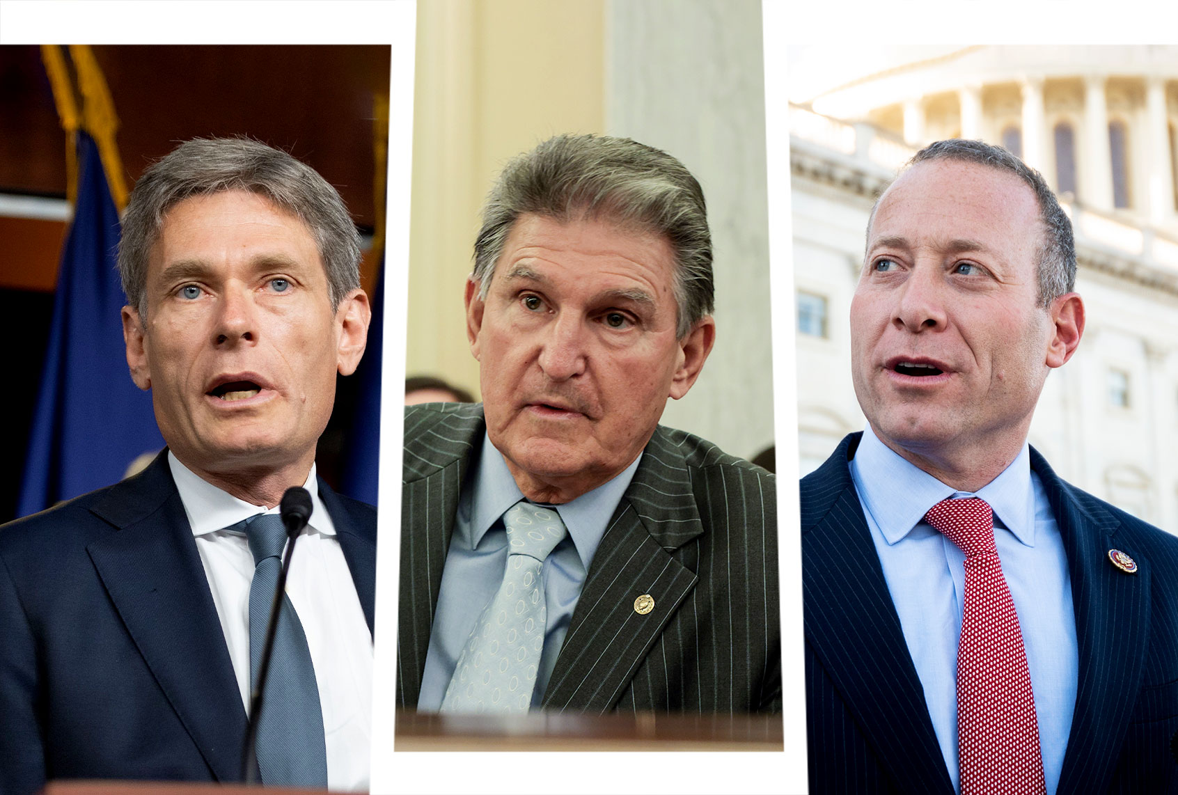 Tom Malinowski, Joe Manchin and Josh Gottheimer (Photo illustration by Salon/Getty Images)