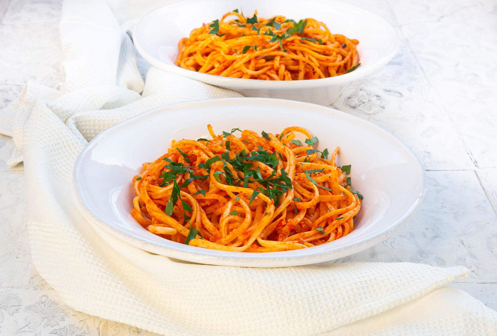 Pasta with red pepper sauce (Getty Images/Larissa Veronesi)