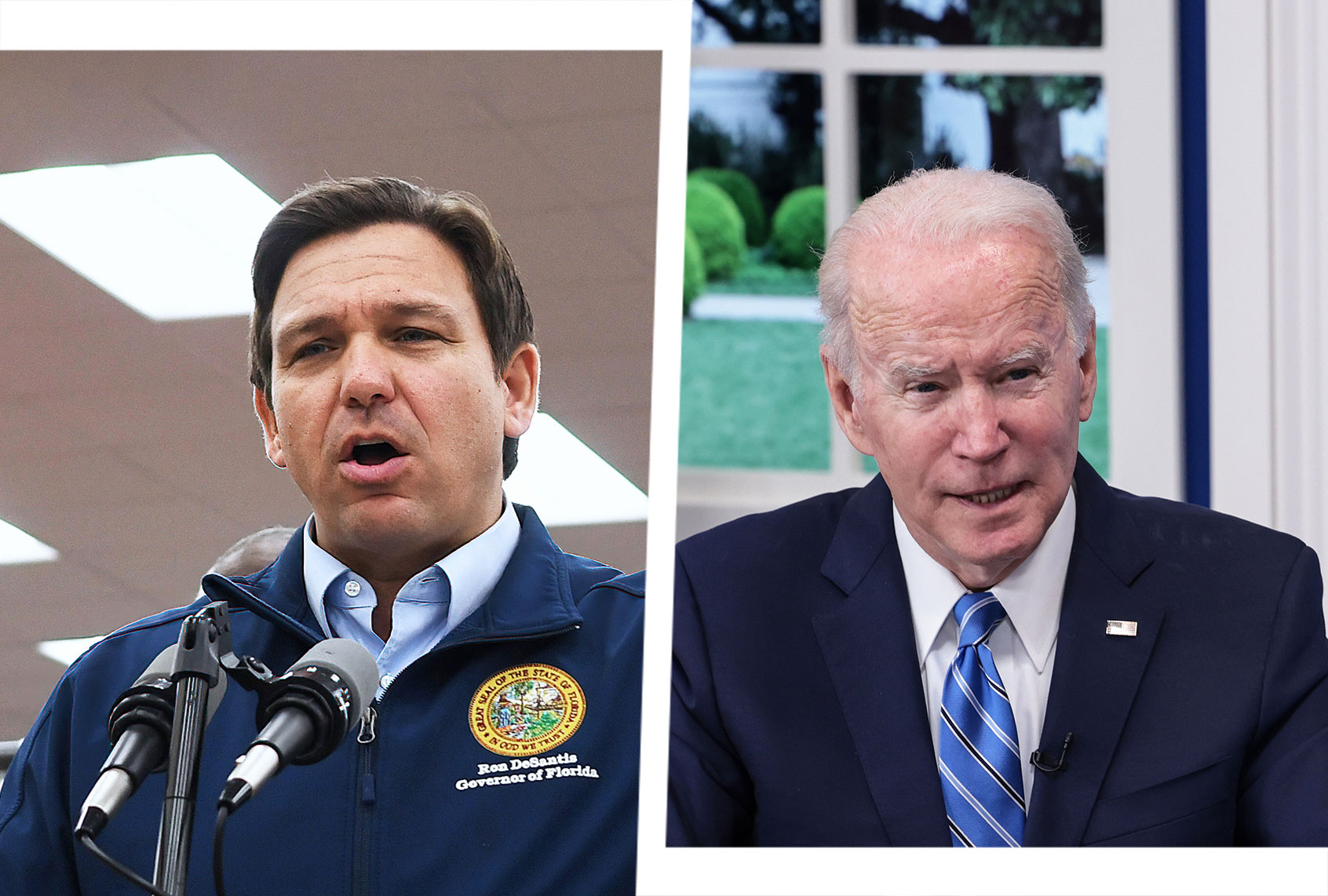 Ron DeSantis and Joe Biden (Photo illustration by Salon/Getty Images)