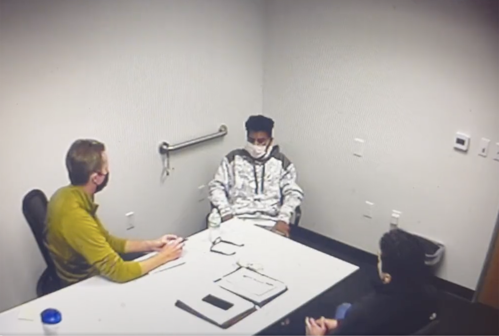 Jan. 6 rioter Danny Rodriguez  cries in front of FBI interrogators as they ask him about his involvement with the attempted insurrection. (Department of Justice)
