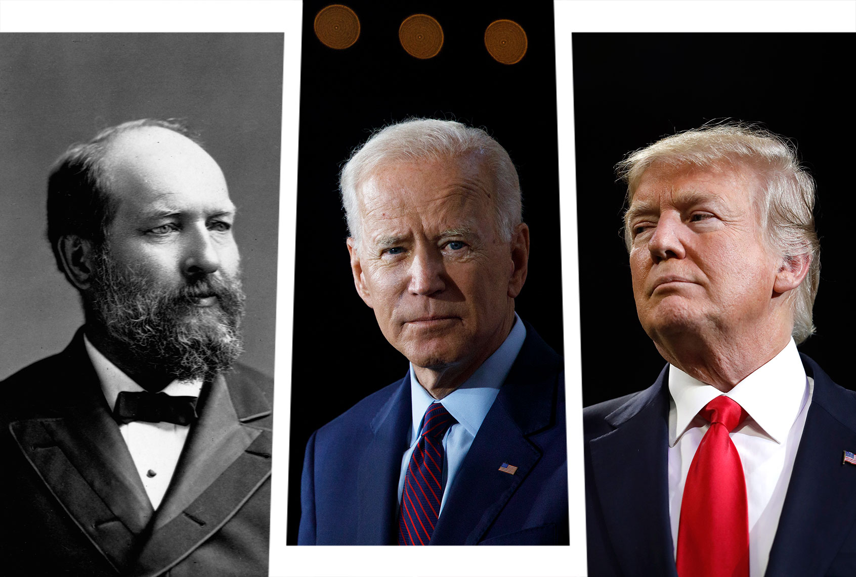 James Garfield, Joe Biden and Donald Trump (Photo illustration by Salon/Getty Images)