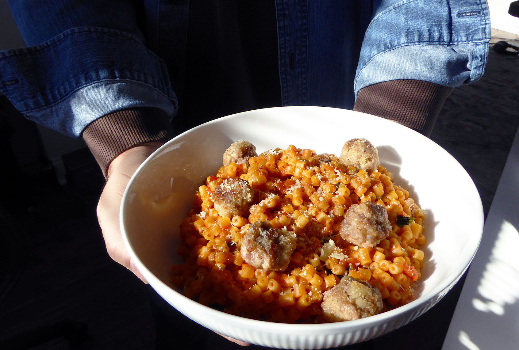 Ditalini with miniature meatballs (Photo courtesy of Ashlie Stevens)