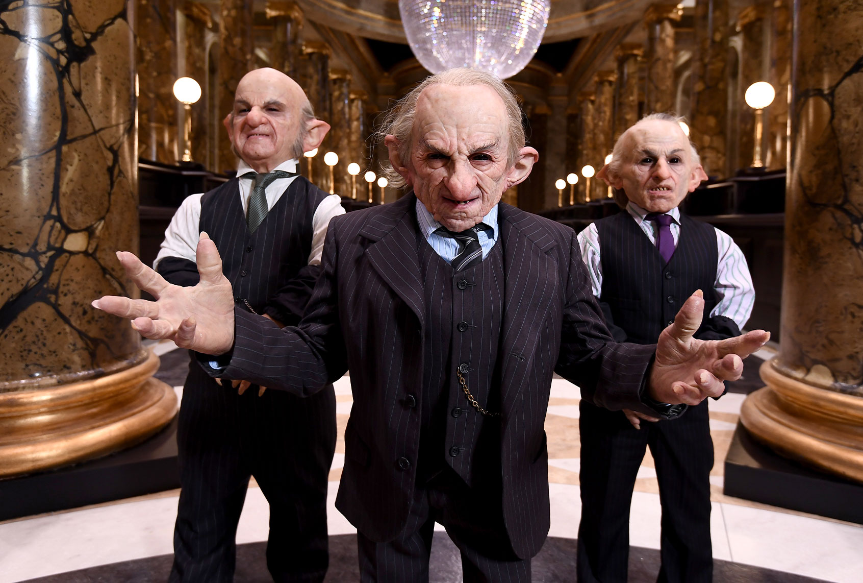 "Harry Potter" goblins in the original Gringotts Wizarding Bank set at Warner Bros (Jeff Spicer/Getty Images for Warner Bros. Studio Tour London)