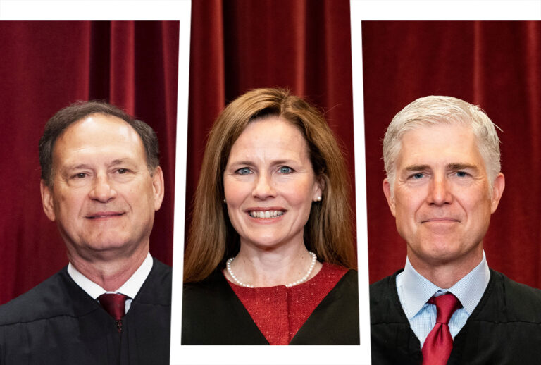 Samuel Alito, Amy Coney Barrett and Neil Gorsuch (Photo illustration by Salon/Getty Images/Saul Loeb/Erin Schaff)