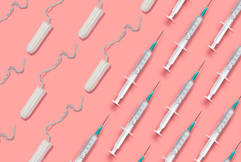 Tampons and vaccines (Photo illustration by Salon/Getty Images)