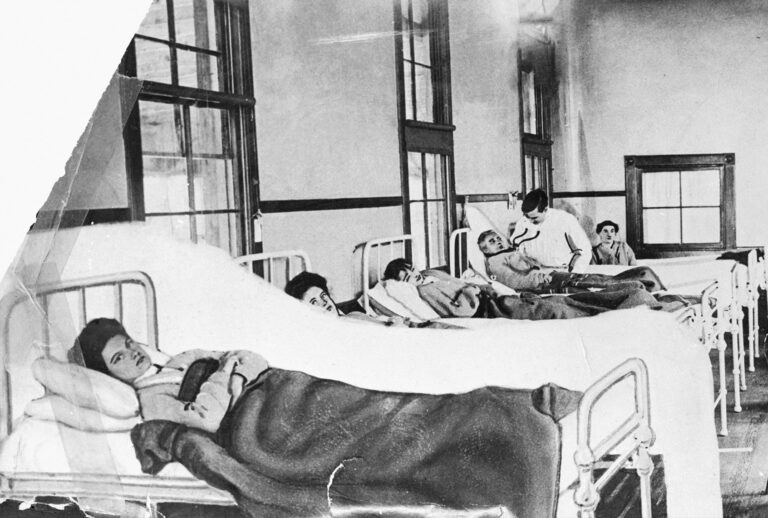 Mary Mallon(1870?-1938), known as "Typhoid Mary". She was the first person identified as a carrier of typhoid bacilli in the United States. Herself immune to the disease, she spread typhoid while working as a cook in the New York City area. She is pictured here after having been institutionalized on Brother Island where she stayed from 1914 until her death in 1938. (Getty Images/Bettmann)